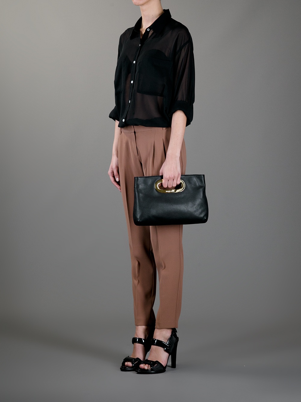 Lyst Michael Michael Kors Berkeley Clutch Bag in Black