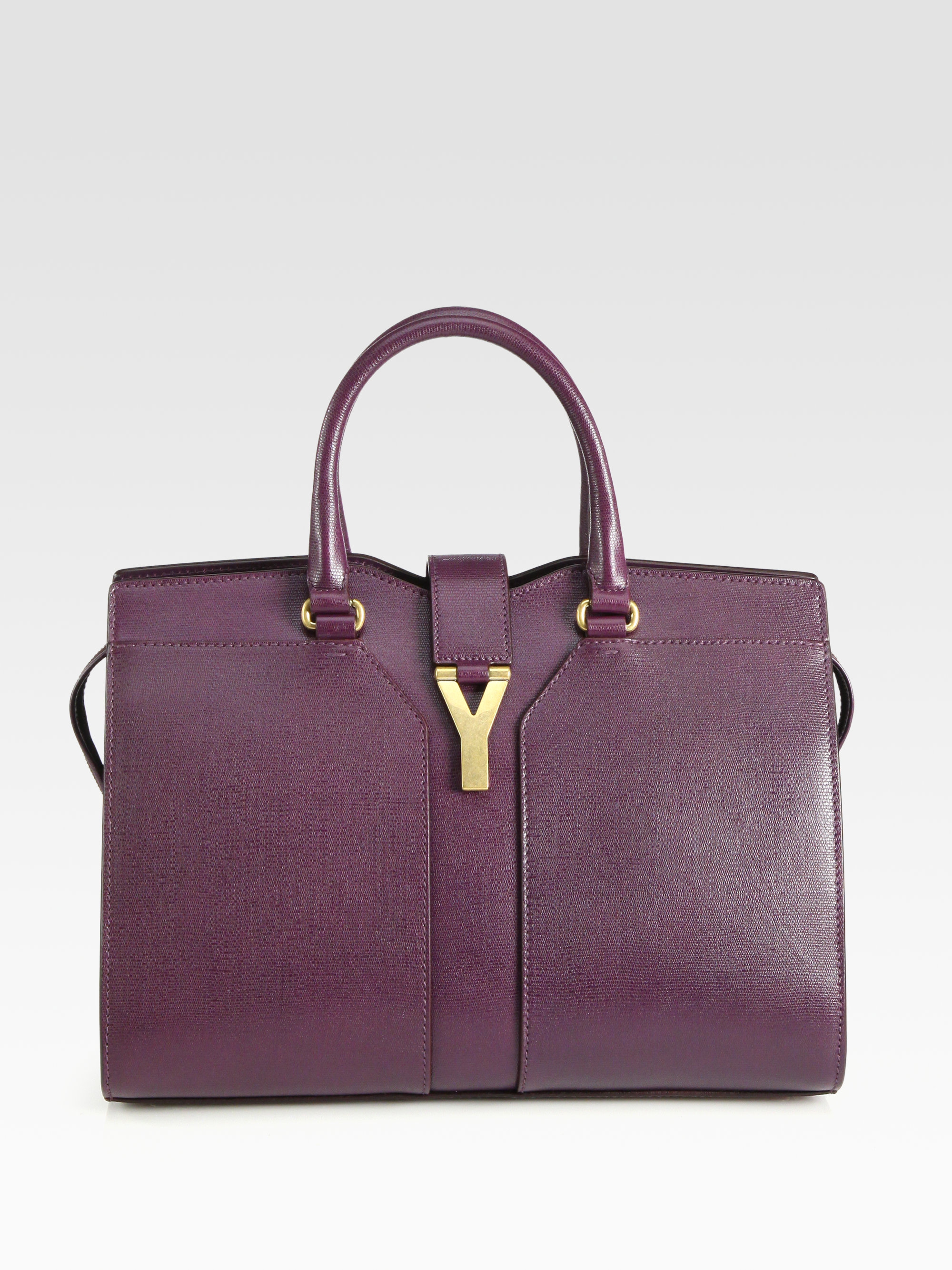 Saint laurent Ysl Cavas Chyc Medium Top Handle Bag in Purple ...