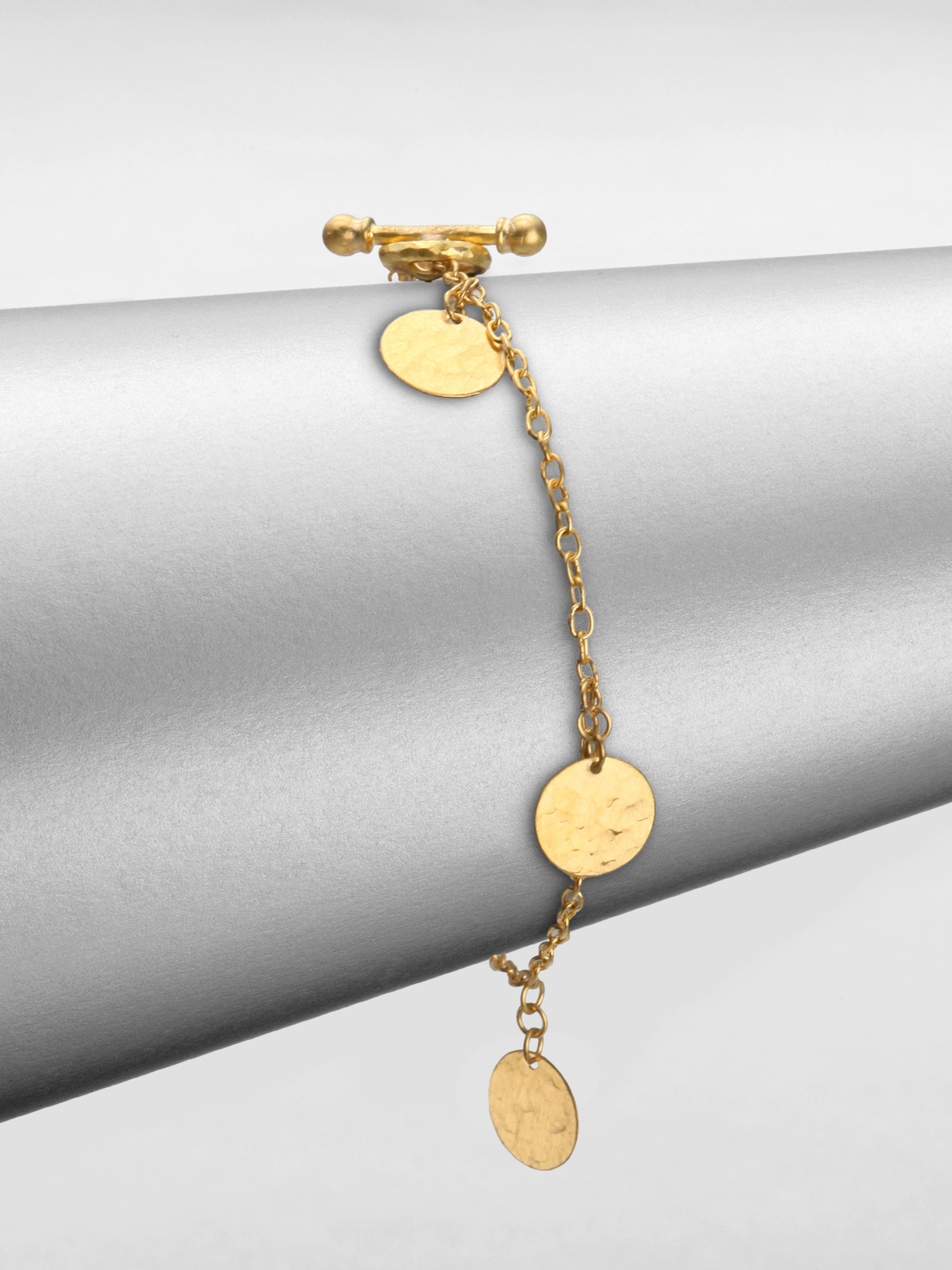 Lyst Gurhan Lush 24k Yellow Gold Flake Charm Bracelet In Metallic Gallery