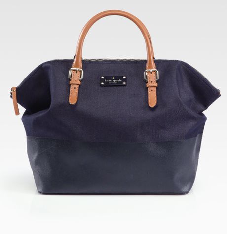 Kate Spade Blaine Denim Leather Tote Bag in Blue (indigo multi) | Lyst