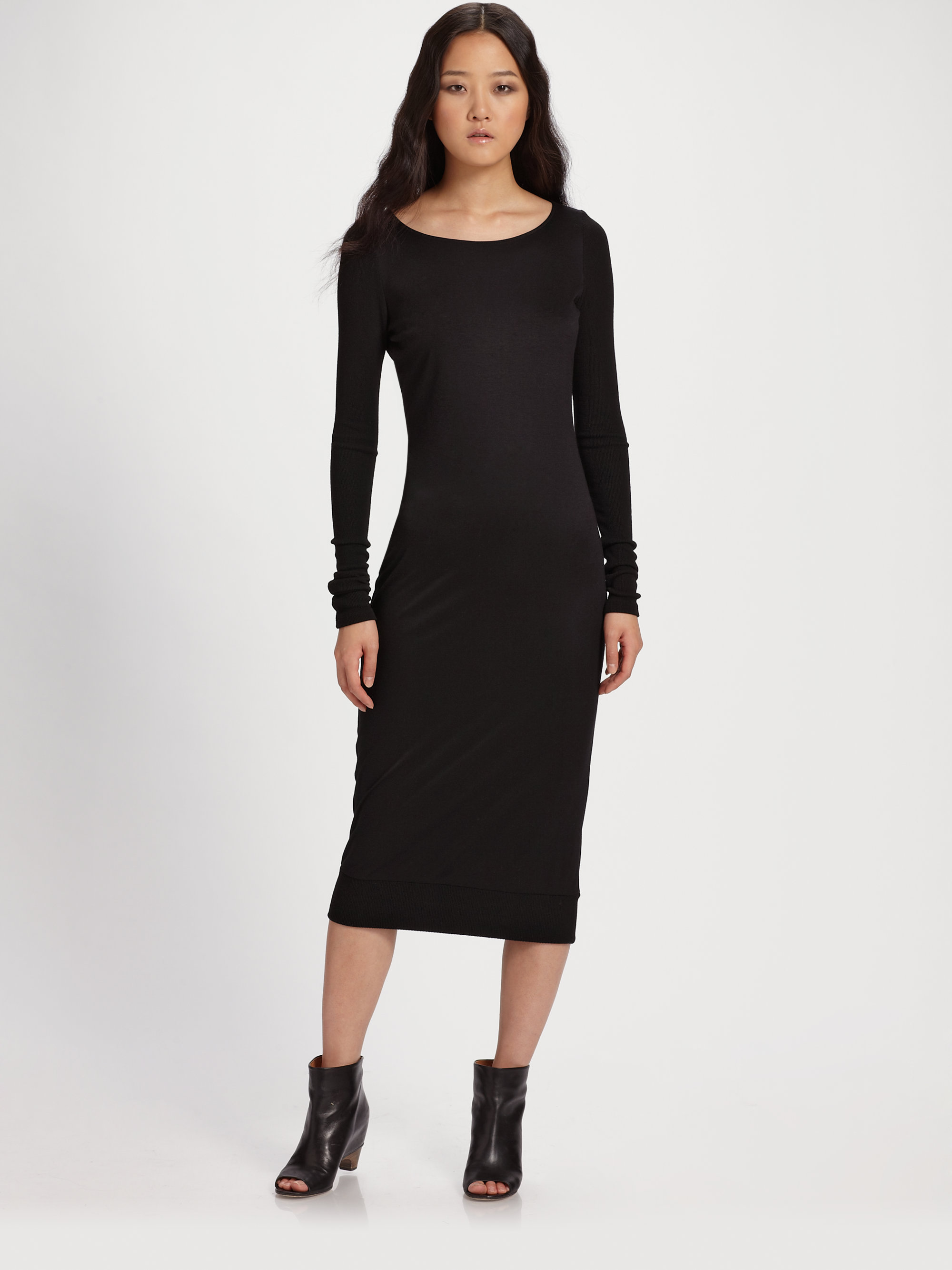 Maggie ward Sleek Jersey Dress in Black | Lyst