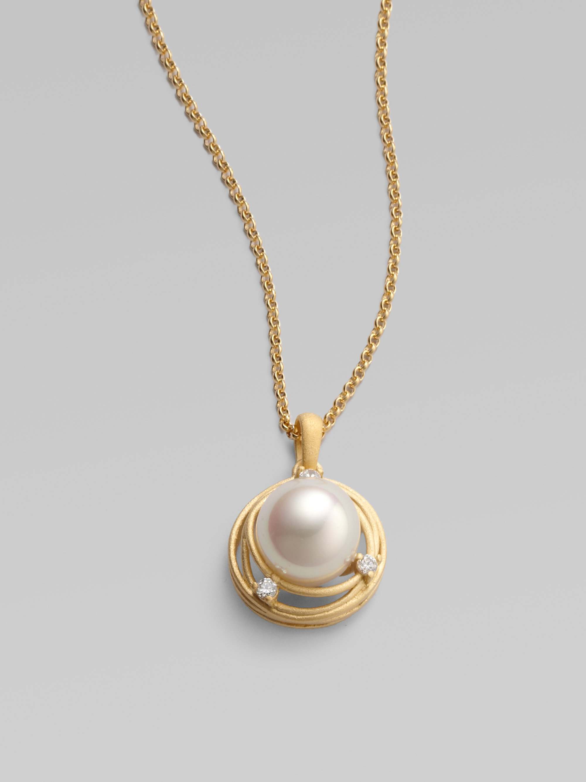 Lyst Majorica 12mm Pearl Pendant Necklace in Metallic