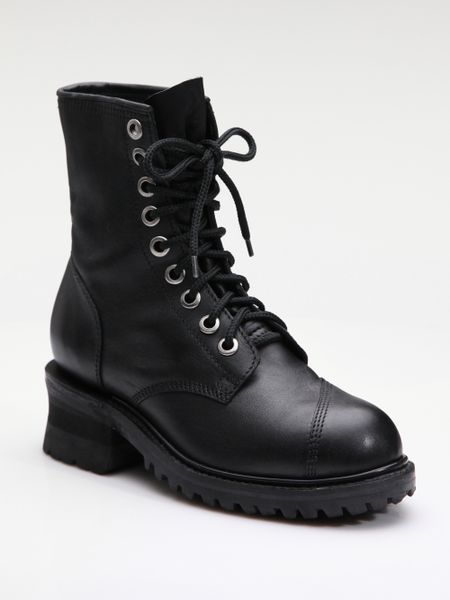 Opening Ceremony Pole Climber Laceup Leather Boots in Black | Lyst