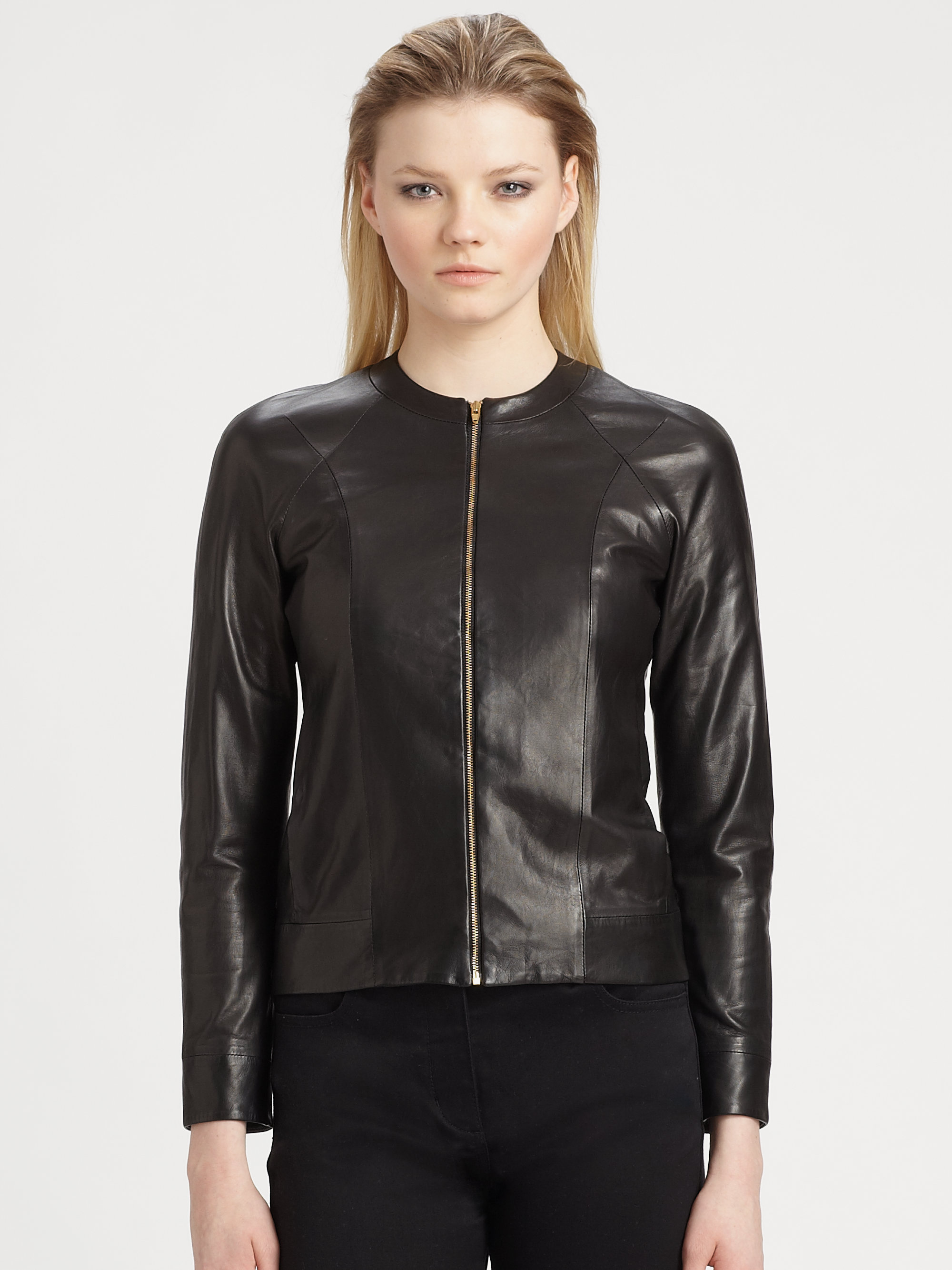 T By Alexander Wang Lightweight Leather Jacket in Black | Lyst