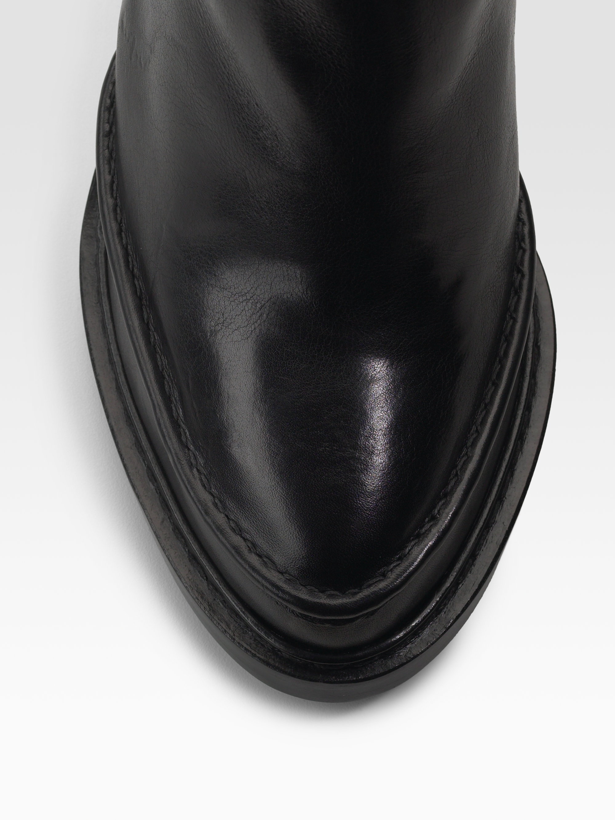 ann demeulemeester leather wedge ankle boots