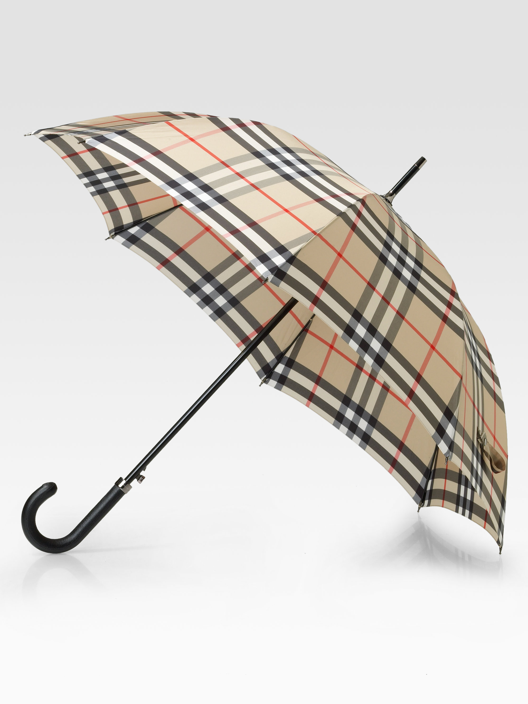 Lyst - Burberry Regent Check Umbrella in Natural