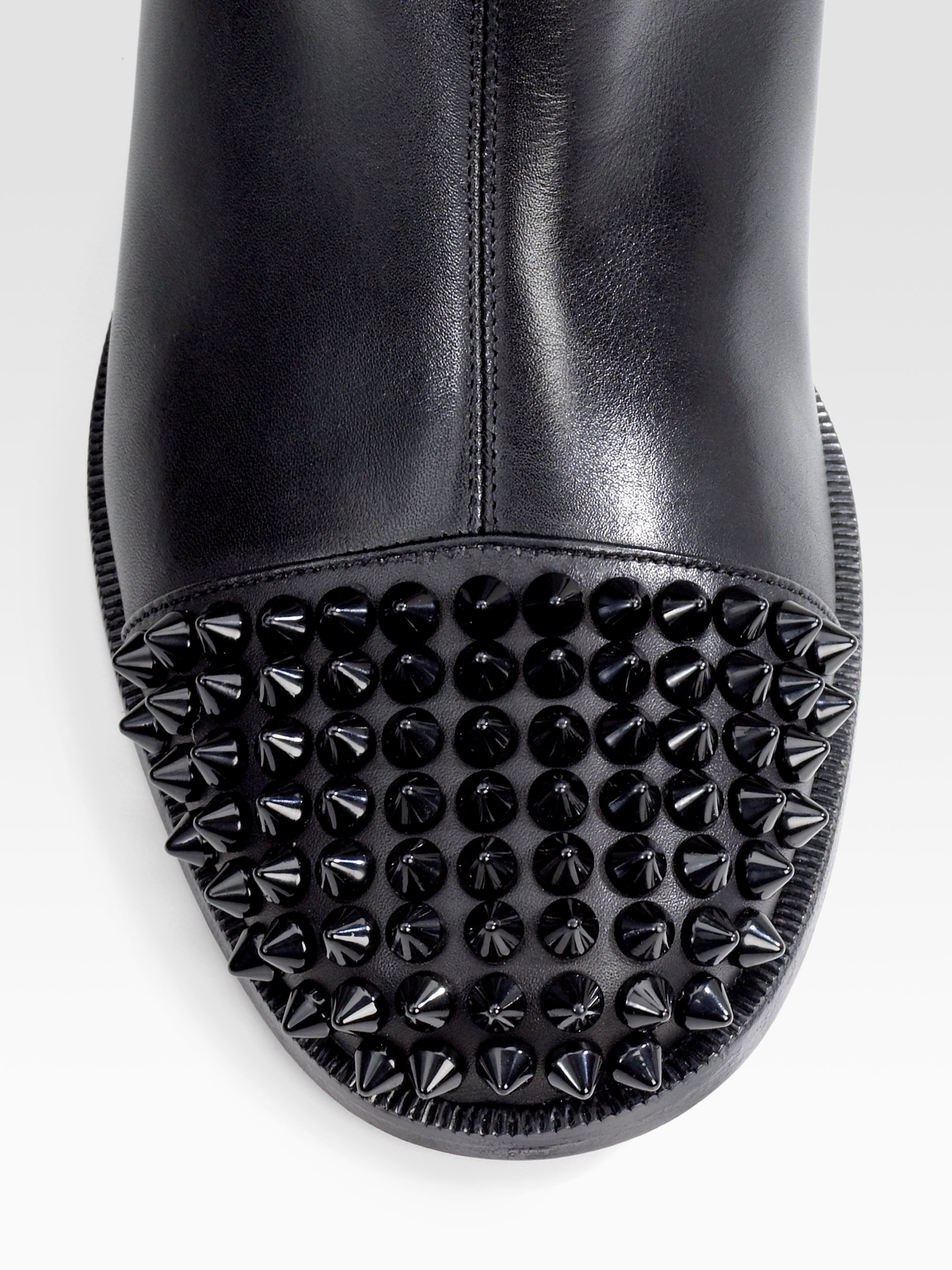 Christian louboutin Egoutina Hidden wedge Spiked Boots in Black | Lyst  
