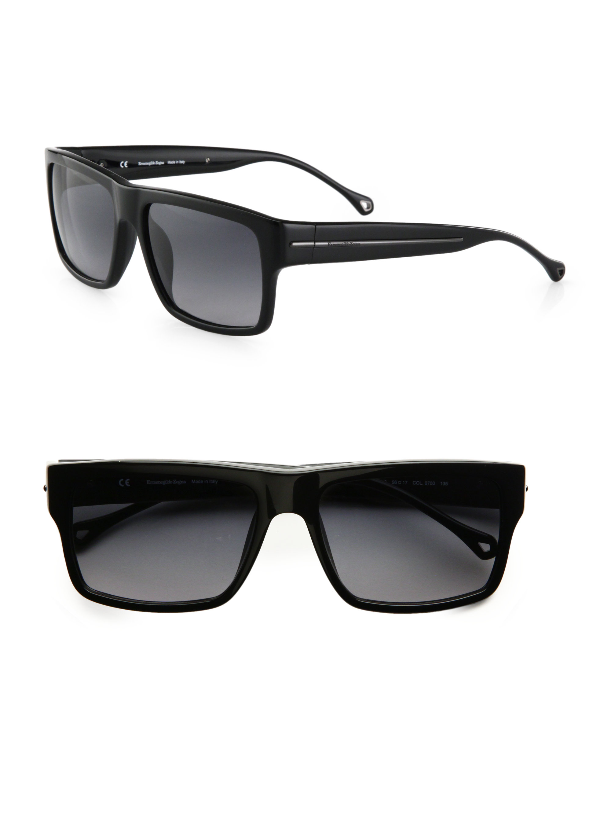 Lyst Ermenegildo Zegna Resin Wayfarer Sunglasses In Black For Men 