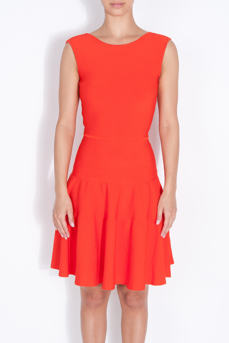 Issa Rib Cap Sleeveless Dress in Orange | Lyst