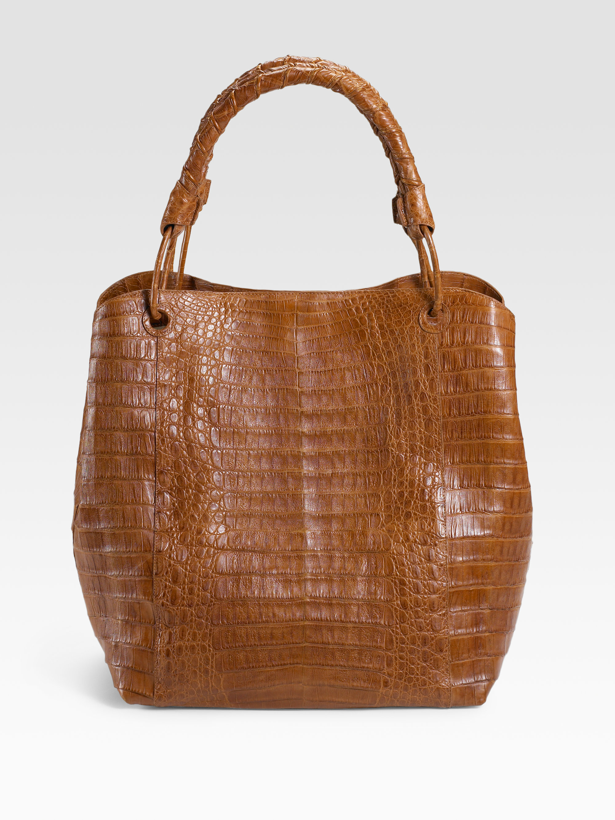 Nancy gonzalez Crocodile Northsouth Tote in Brown (saddle) | Lyst