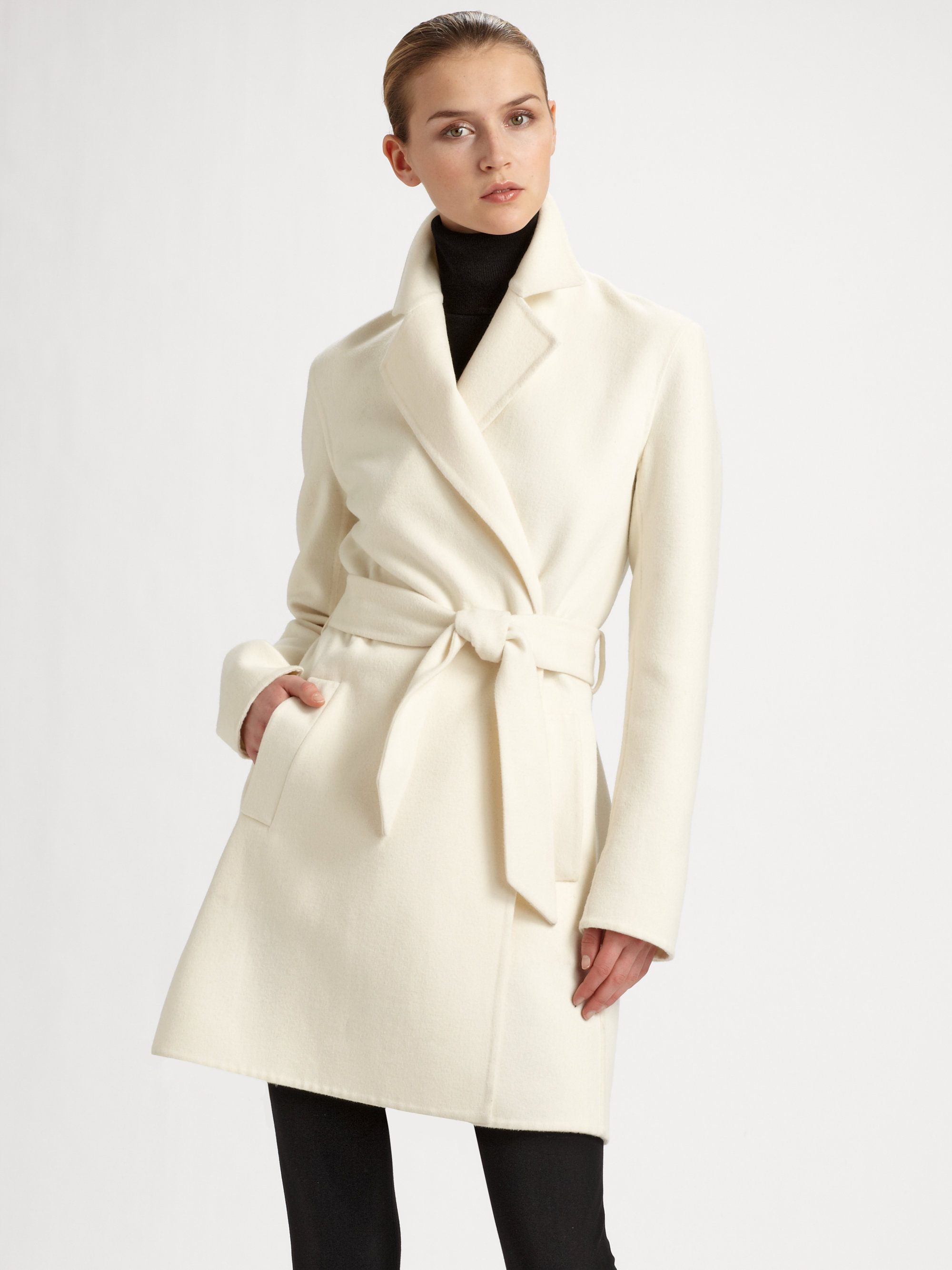 White Wrap Coat | Fashion Women's Coat 2017