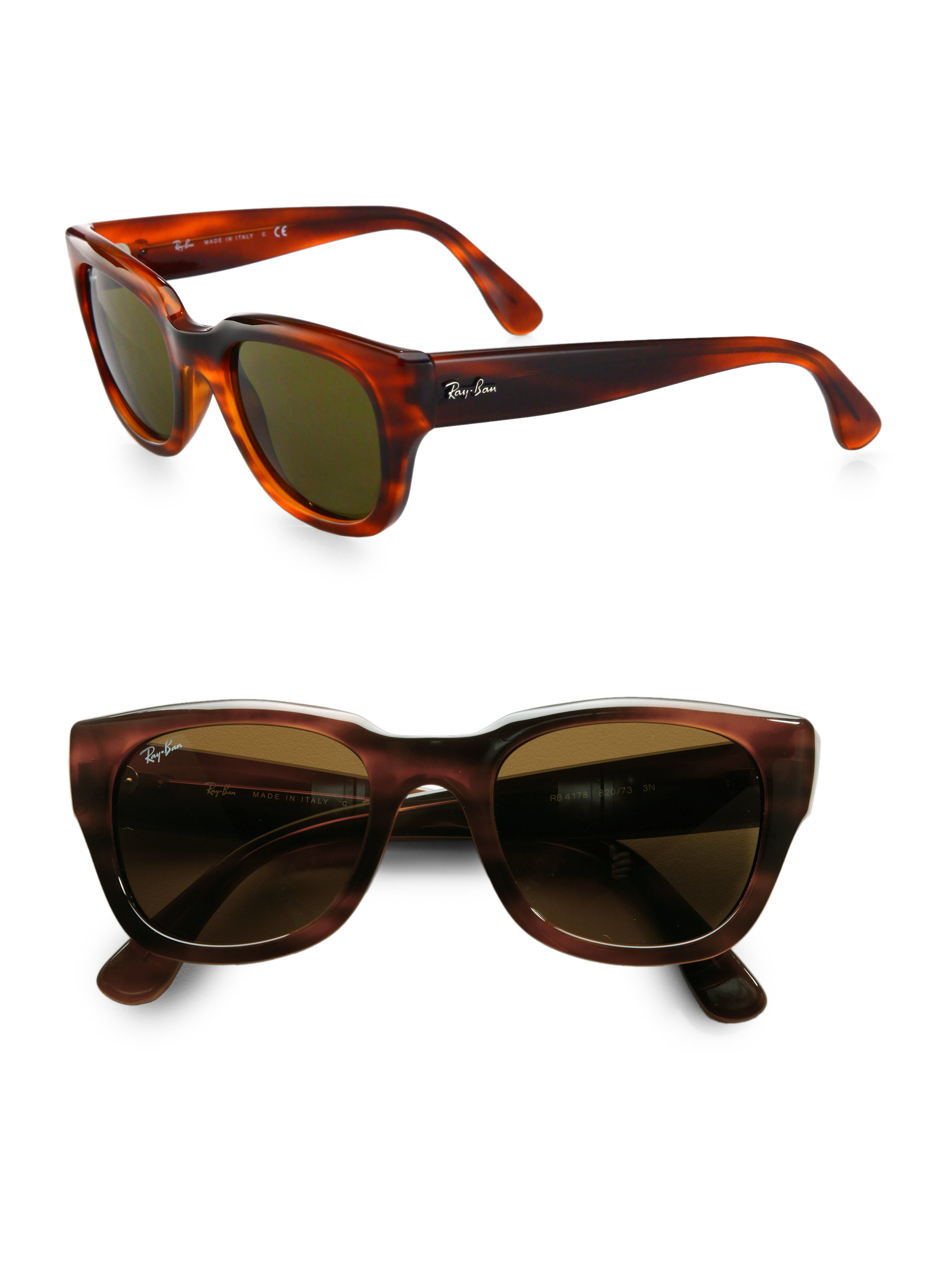 Lyst RayBan Cat'SEye Acetate Wayfarer Sunglasses in Brown