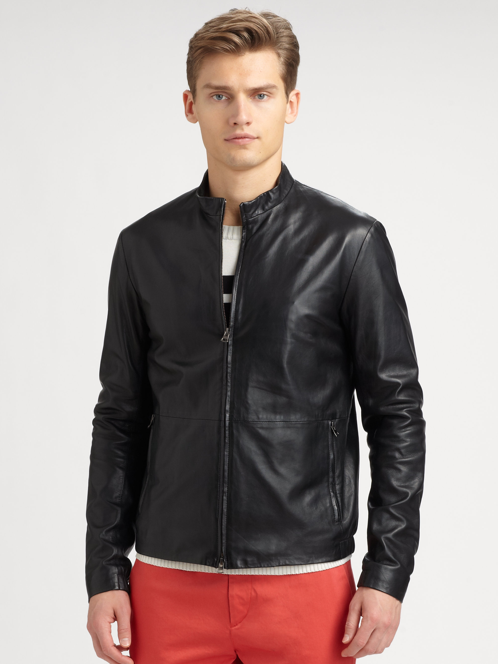 Theory Arvid Morbier Leather Jacket in Black for Men | Lyst