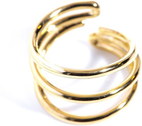 Balenciaga Triple Wrap Around Ring in Gold | Lyst