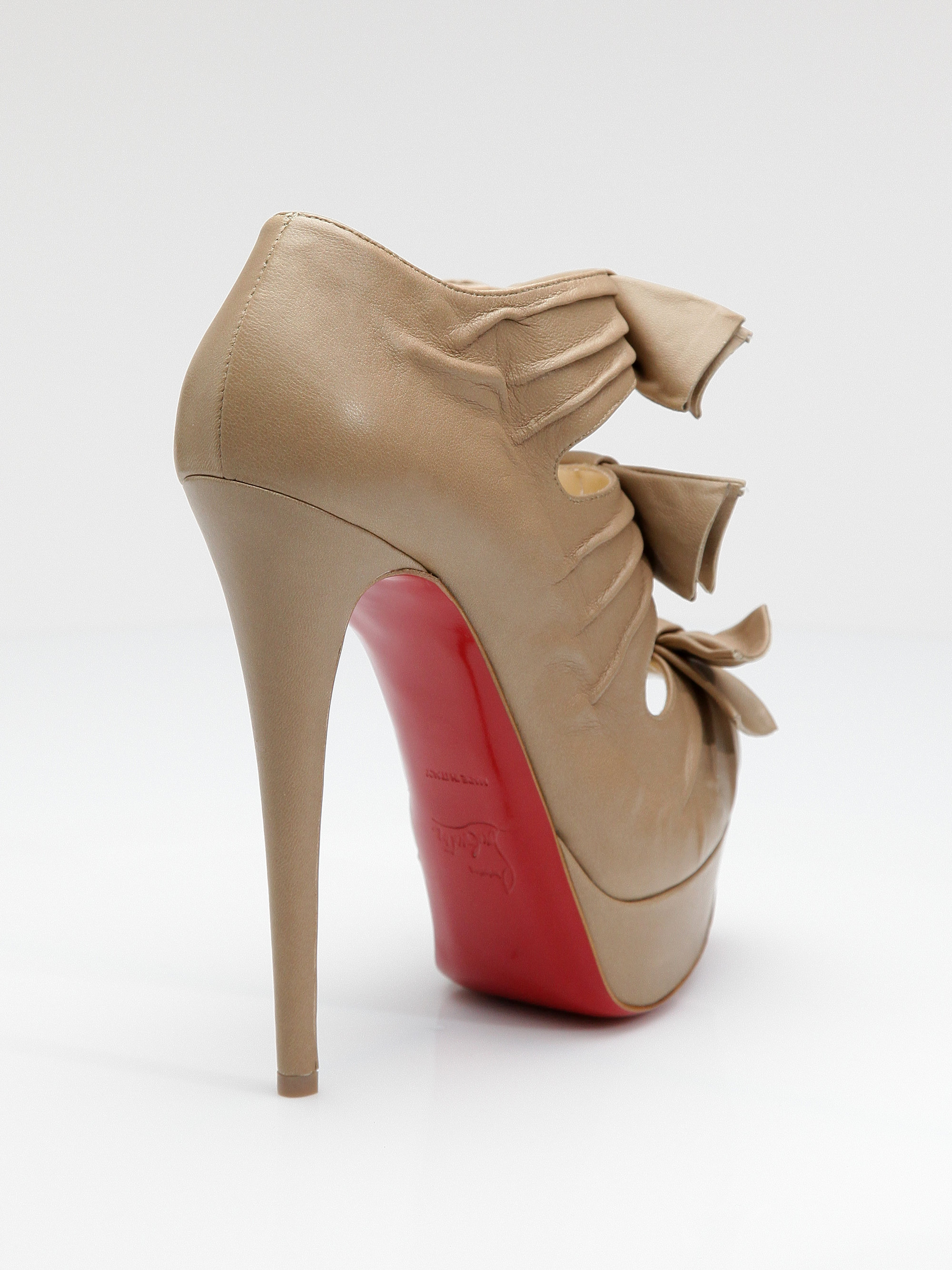 Christian louboutin Madame Butterfly Platform Pumps in Beige ...  