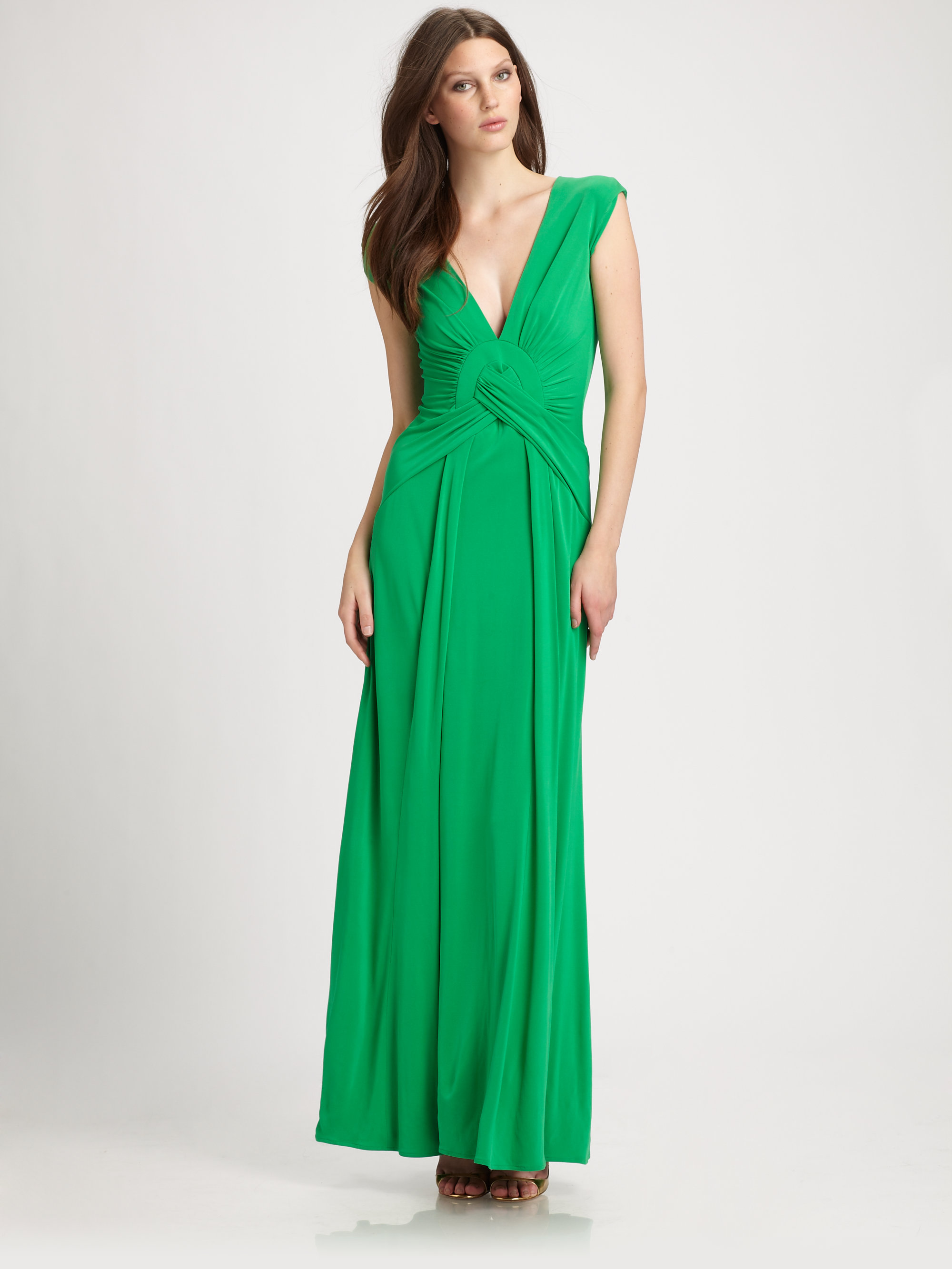 Issa Silk Gown in Green | Lyst