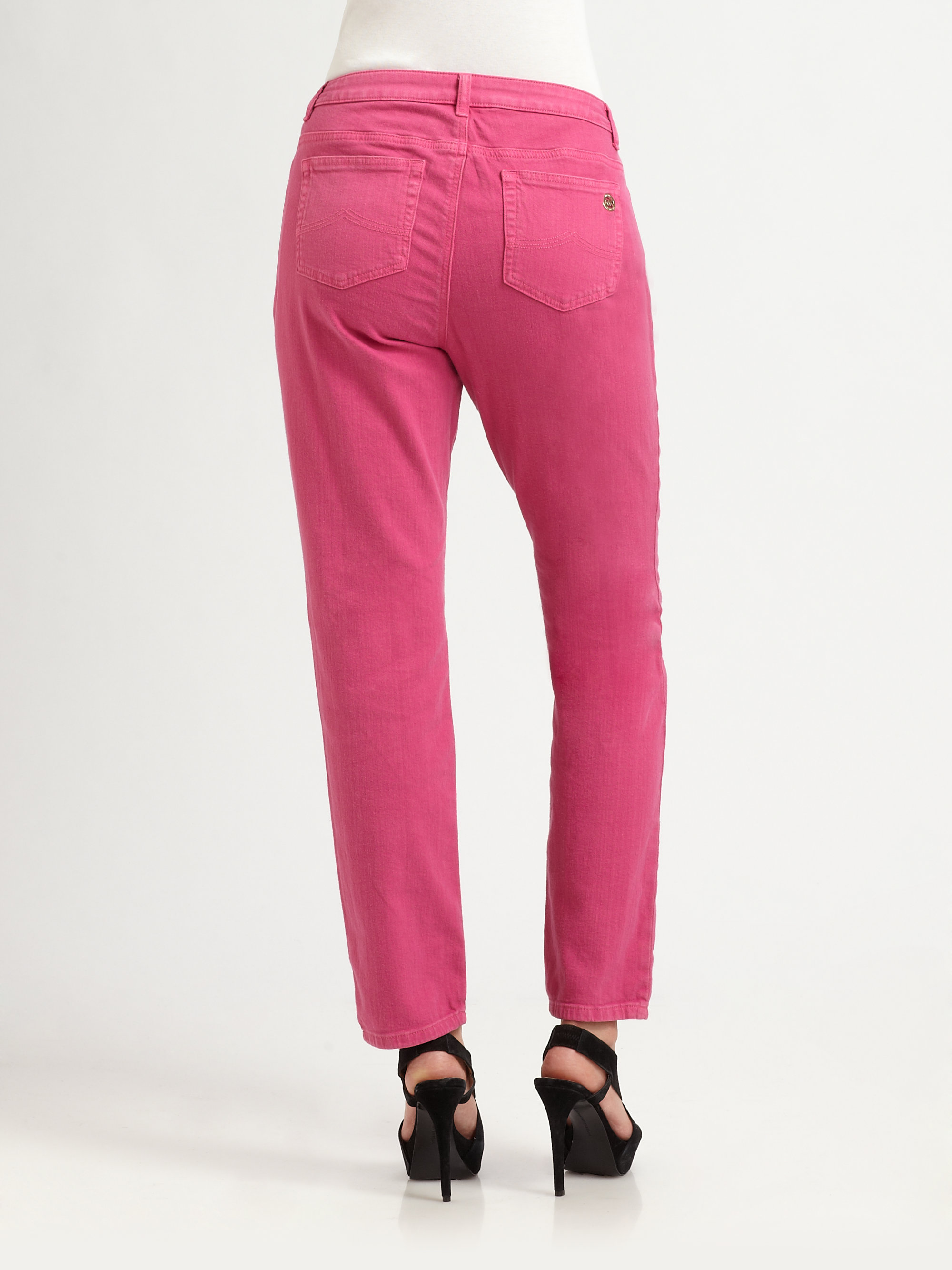 pink woman jeans