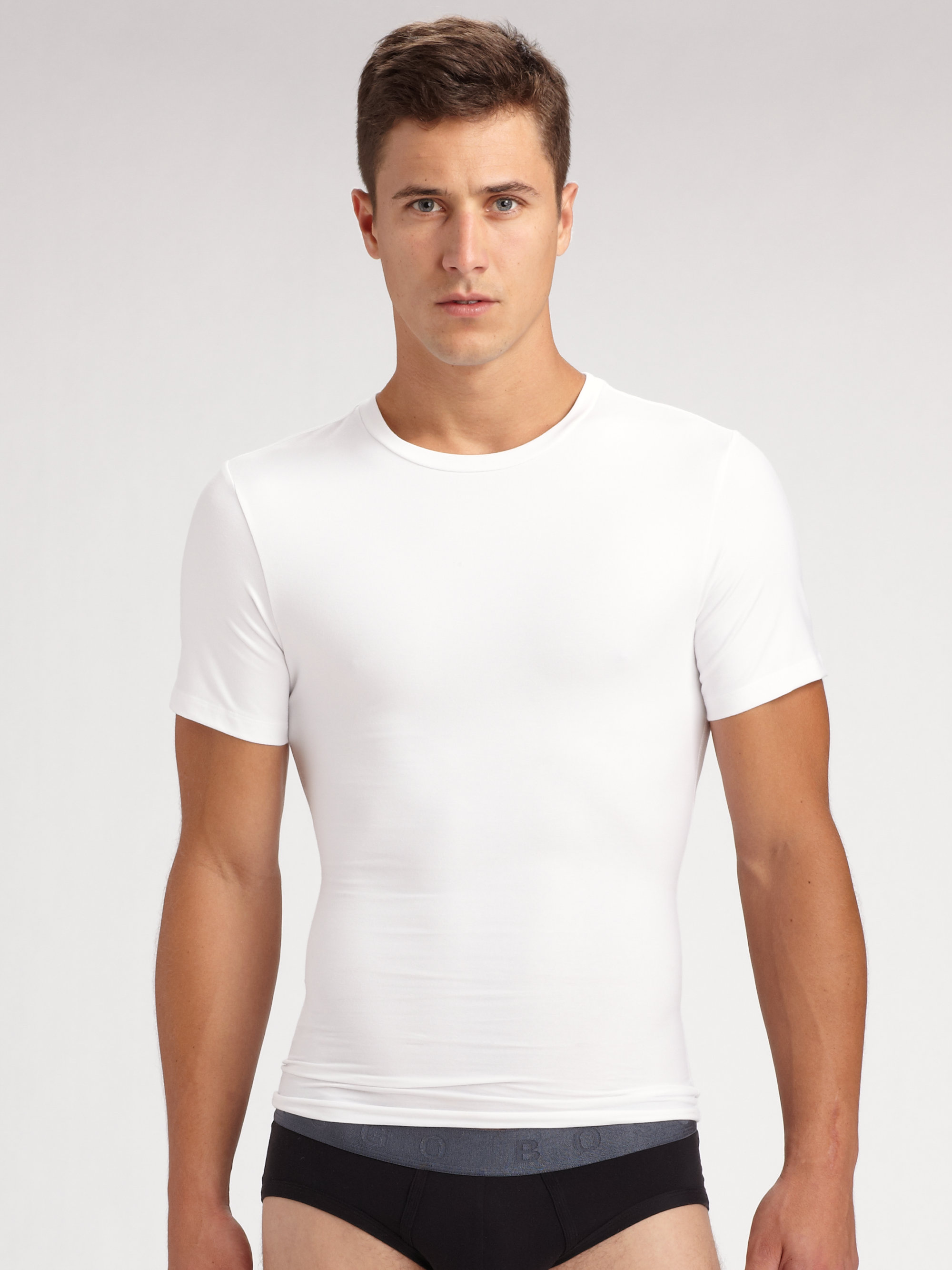 Spanx Cotton Compression Tee/Crewneck in Natural for Men | Lyst