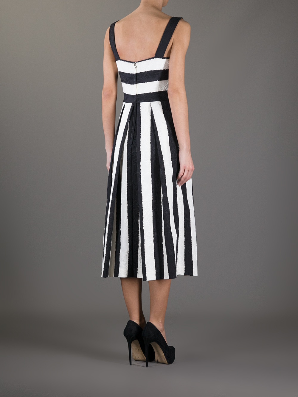 Dolce & Gabbana Striped Dress in White - Lyst