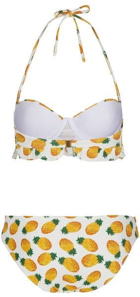 Topshop White Pineapple Bikini in Yellow (white) | Lyst