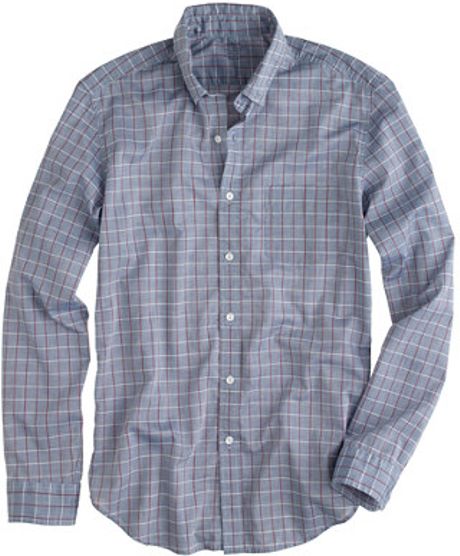 J.crew Lightweight Chambray Shirt in Duluth Check in Blue for Men ...