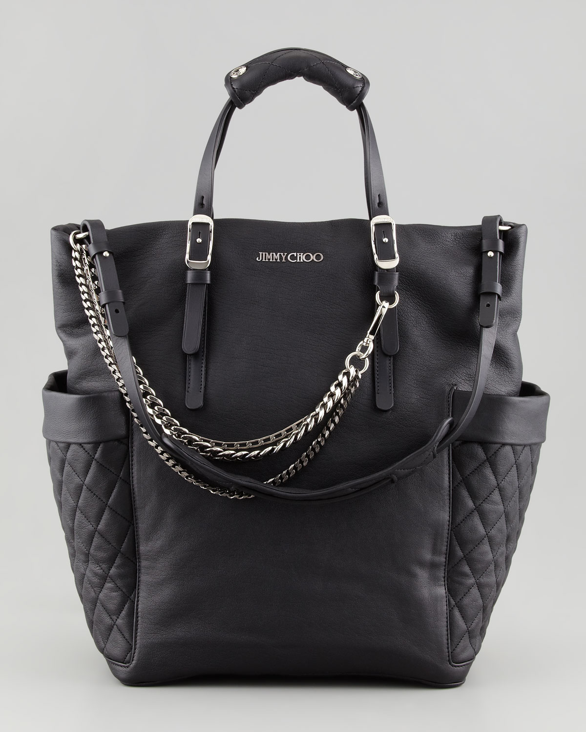 jimmy choo leather tote