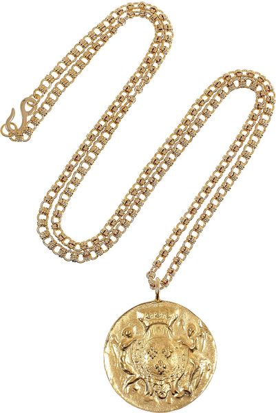 Kenneth Jay Lane Goldplated Coin Necklace in Gold | Lyst