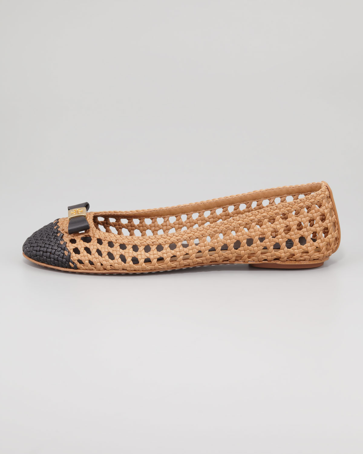 woven leather ballerinas