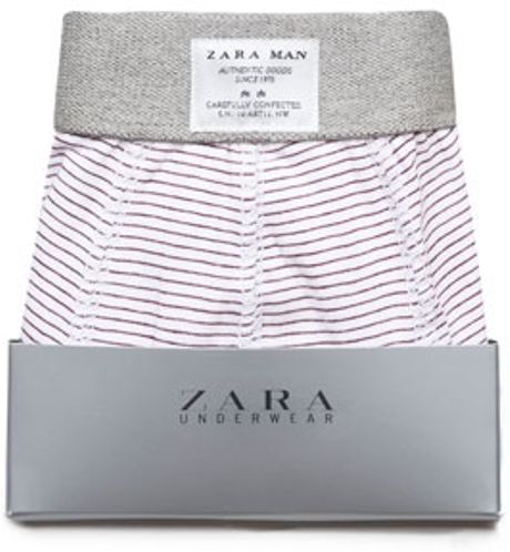 Zara Multistripe Boxer Shorts in Red for Men | Lyst