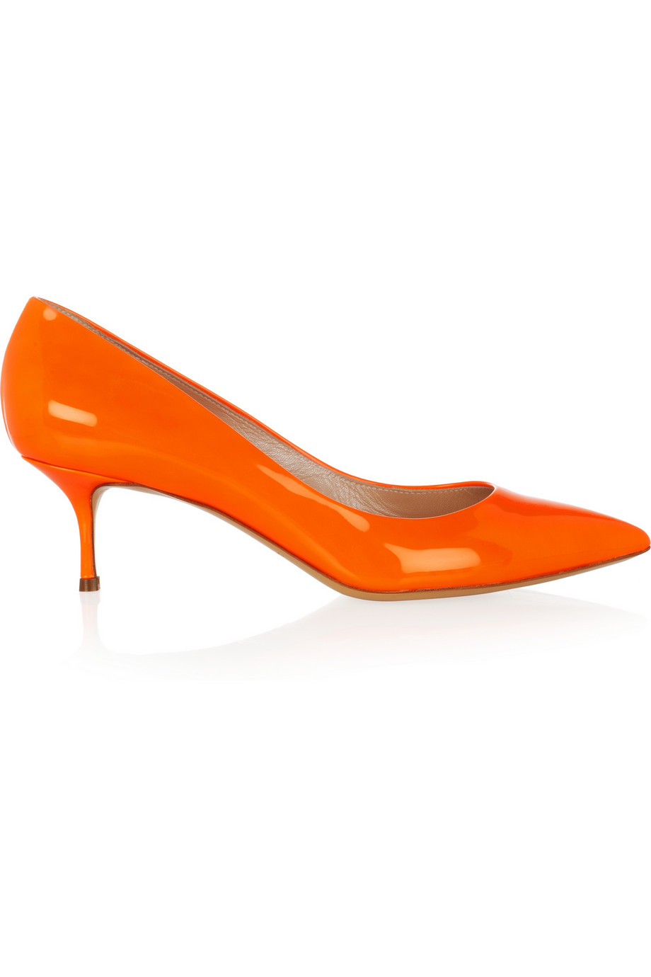 orange canvas pumps