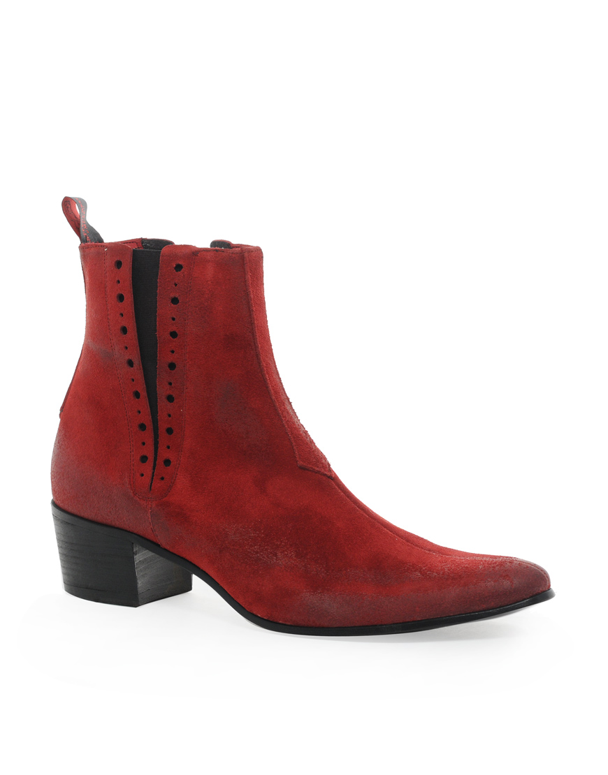 red chelsea boots for men