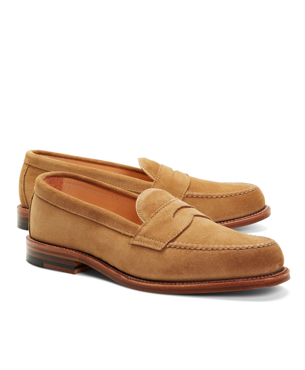 Lyst - Brooks Brothers Handsewn Suede Penny Loafer in Brown for Men