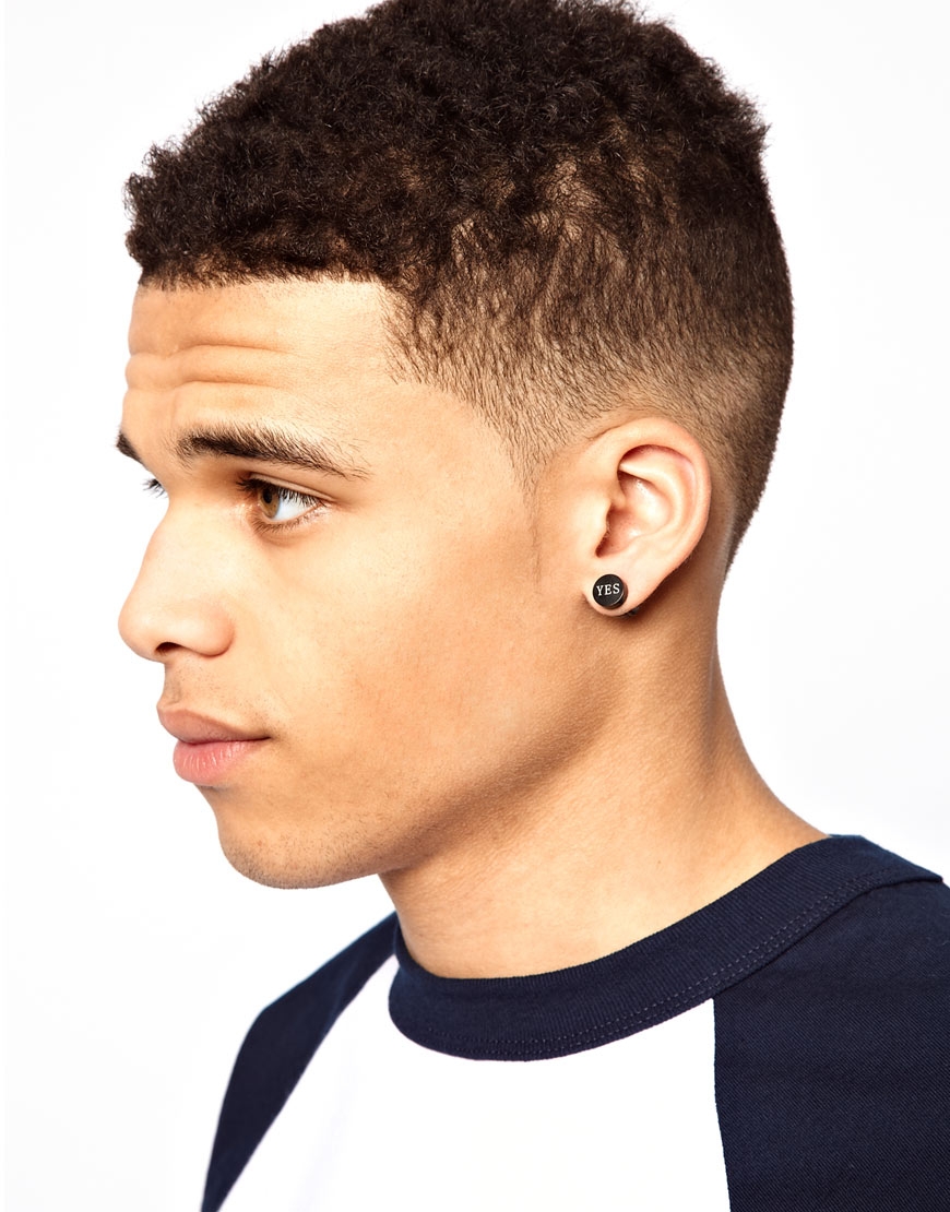 14 Gauge Earrings For Men Best All Earring Photos Kamilmaciol Com Lyst Asos Yes No Plug Earrings In Black For Men