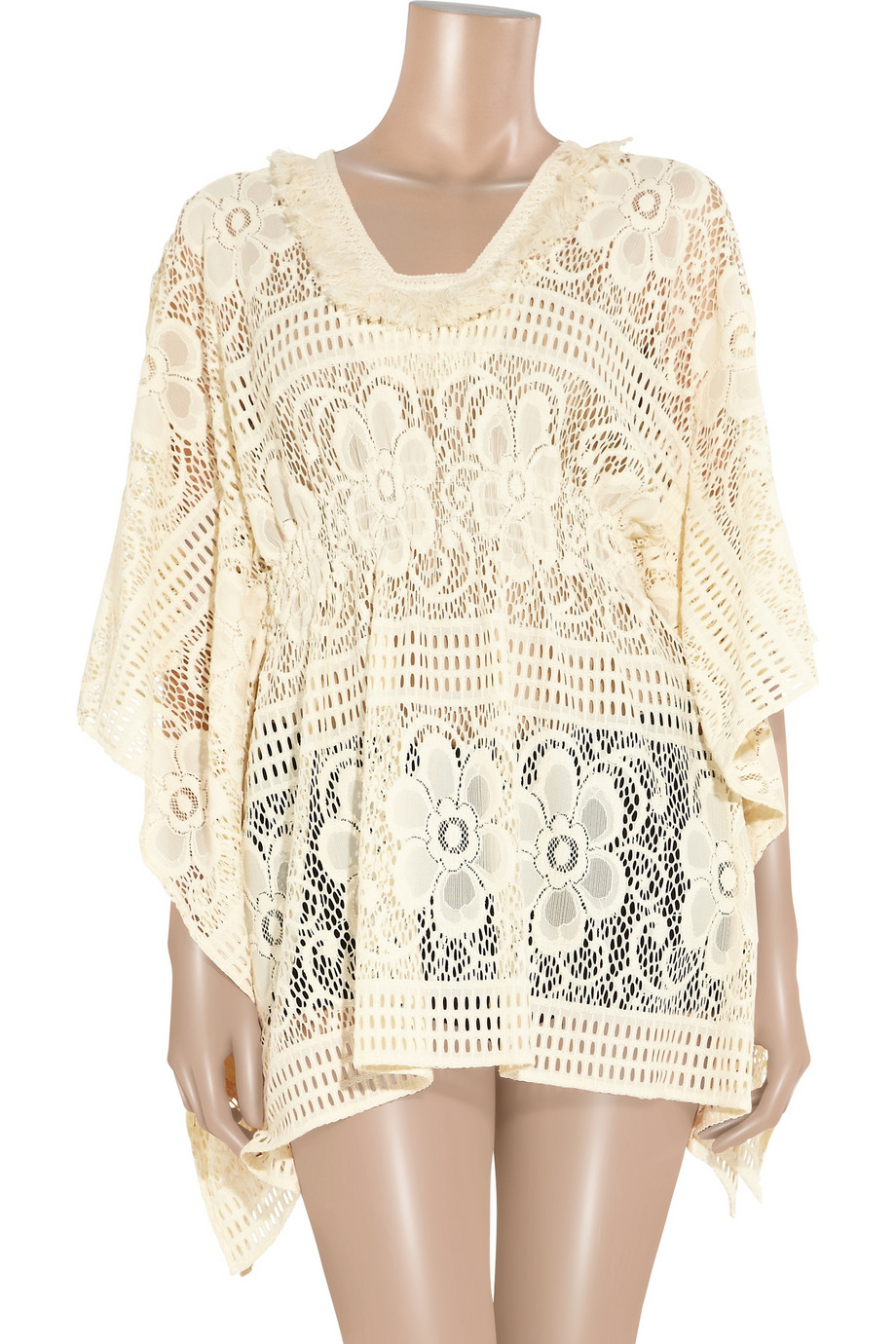 Lyst - Anna sui Floral Crochet Tunic in Natural