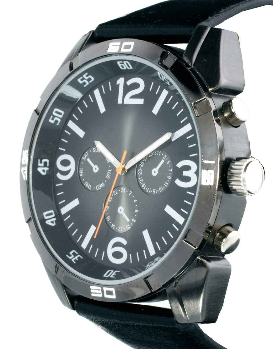 Lyst - River island Charcoal Face Watch in Black for Men