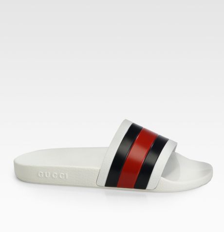 Gucci Pursuit 72 Slide Sandals in White for Men | Lyst