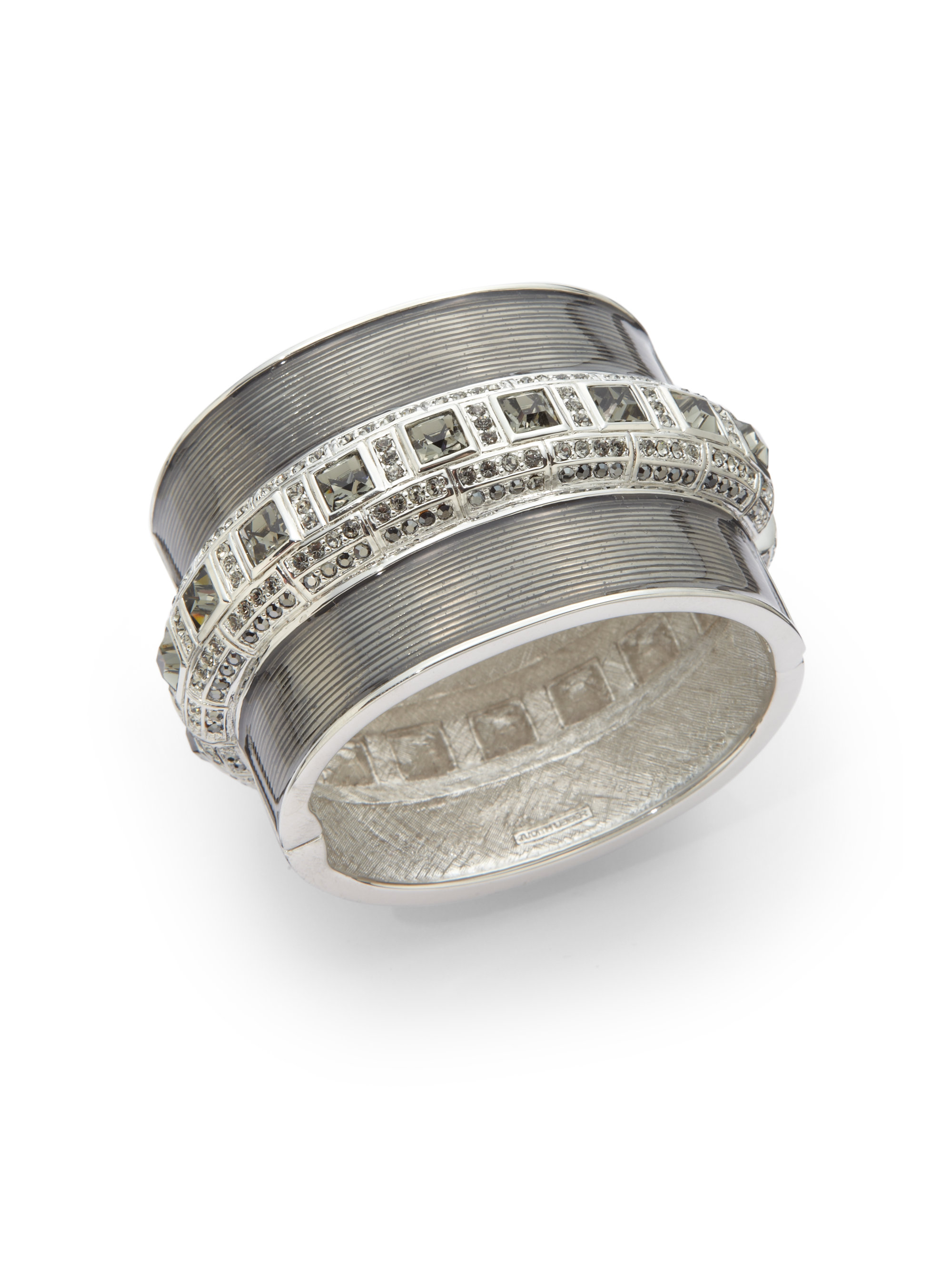 Judith Leiber Swarovski Crystal Enamel Bracelet in Gray (crystal) Lyst