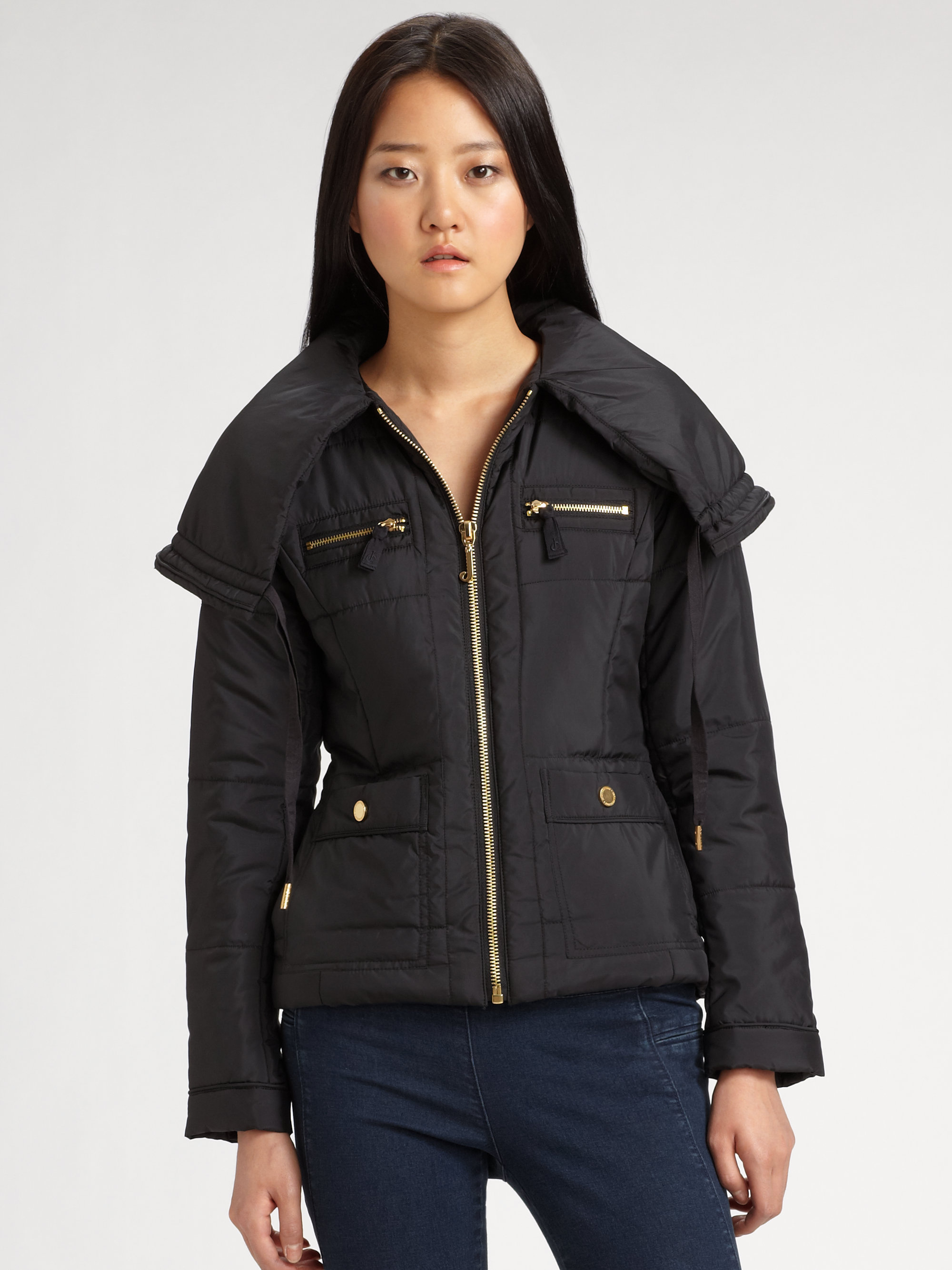 Juicy couture Puffer Jacket in Gray (black) | Lyst