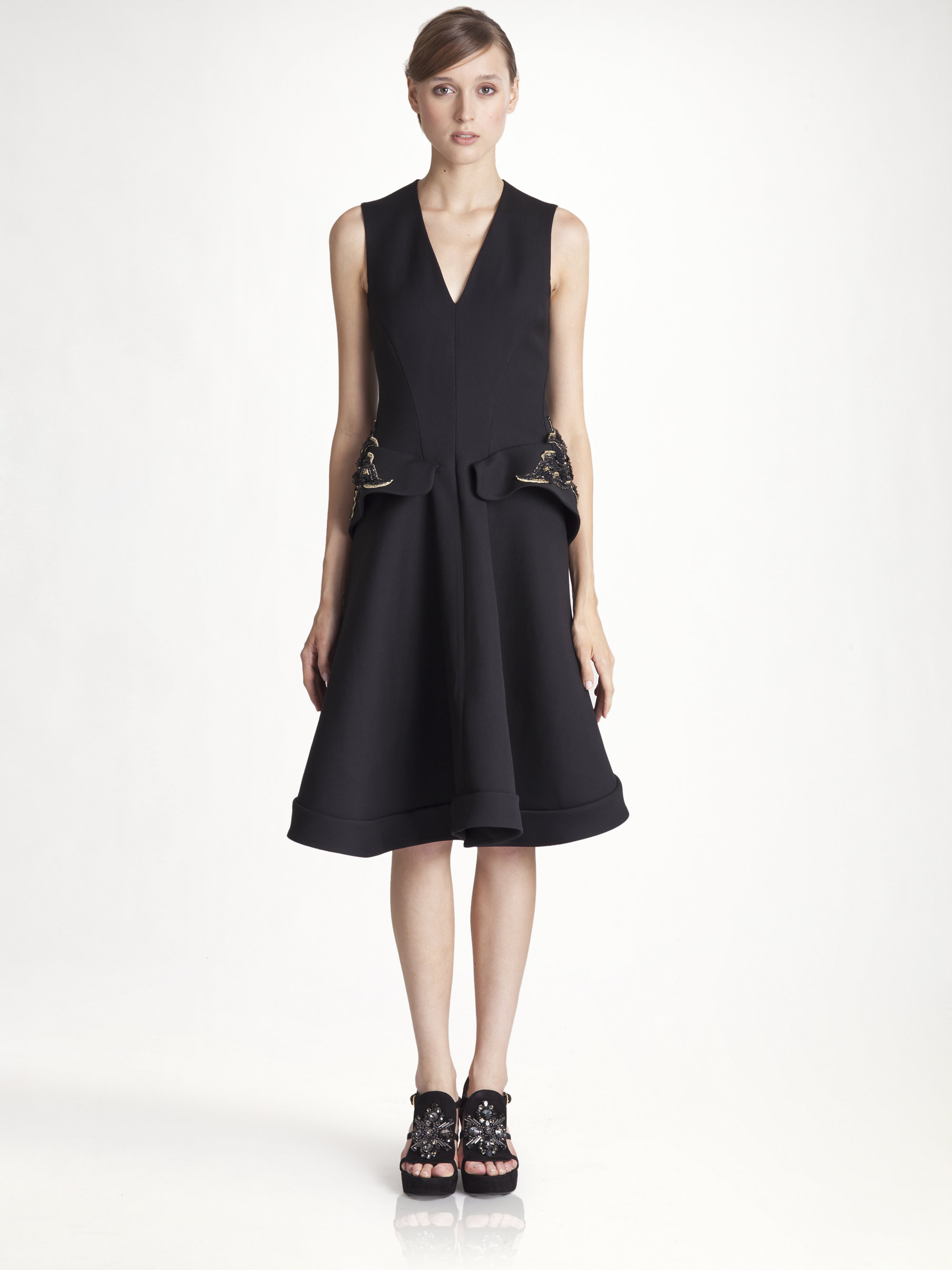 Marni Embroidered Dress in Black (onice) | Lyst