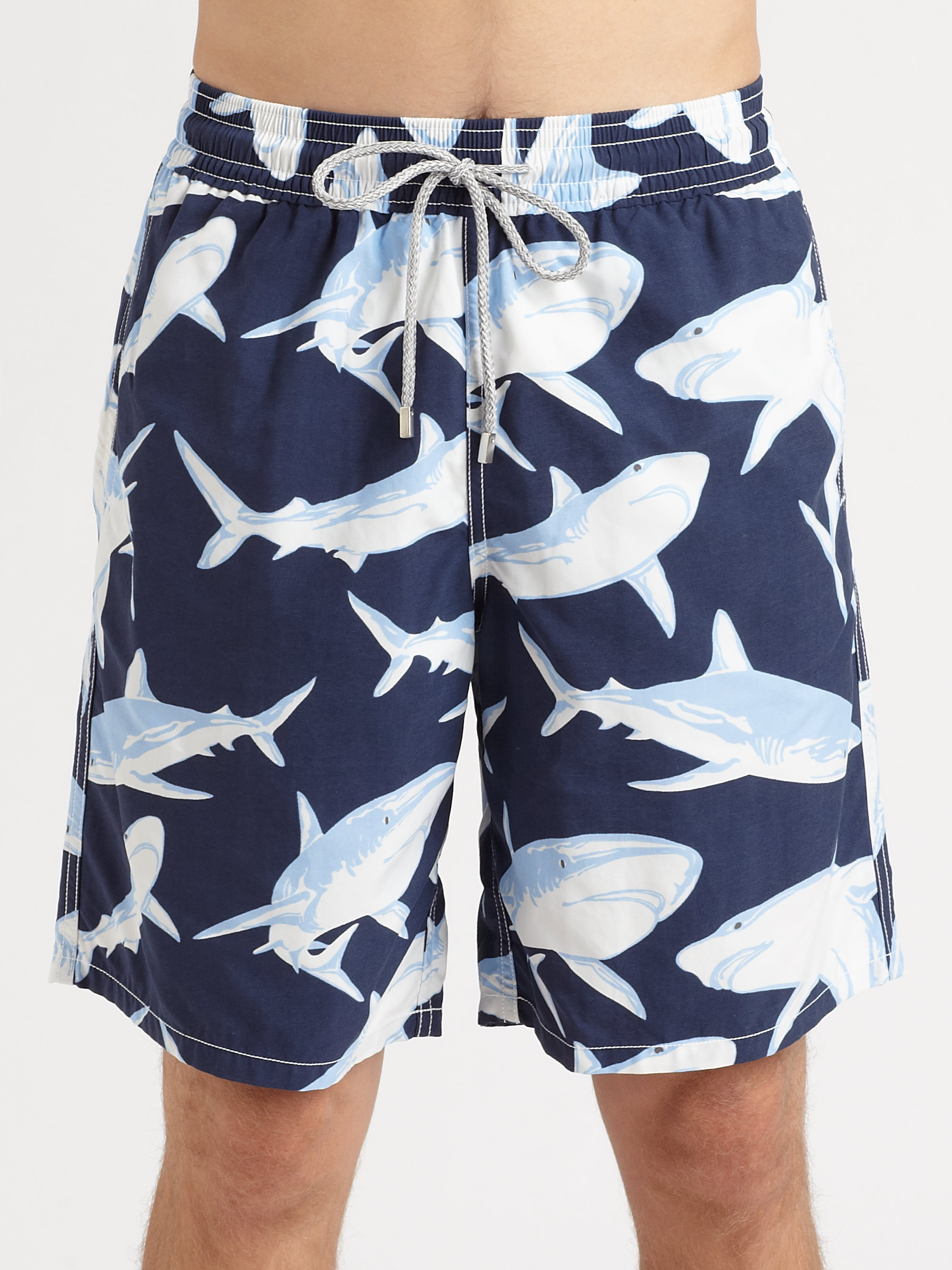 Lyst - Vilebrequin Shark Print Swim Trunks in Blue for Men