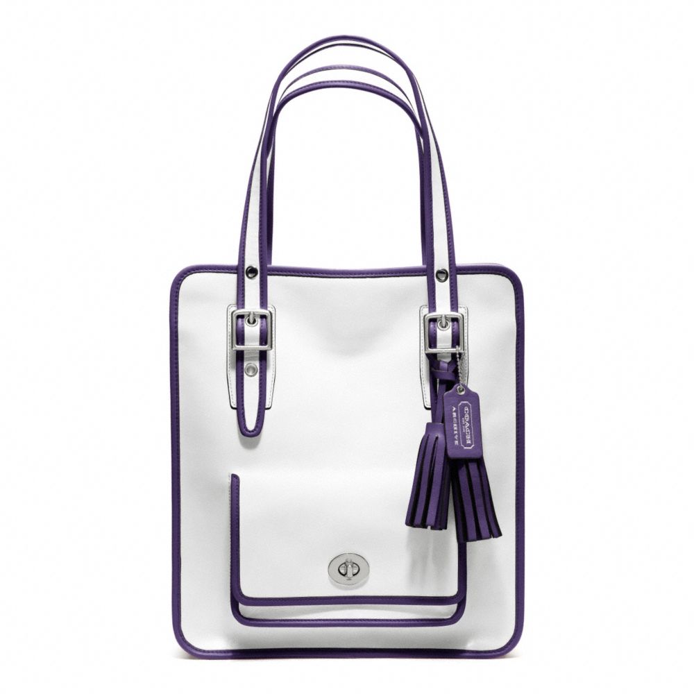 Lyst Coach Legacy Archival Two Tone Leather Magazine Tote in White