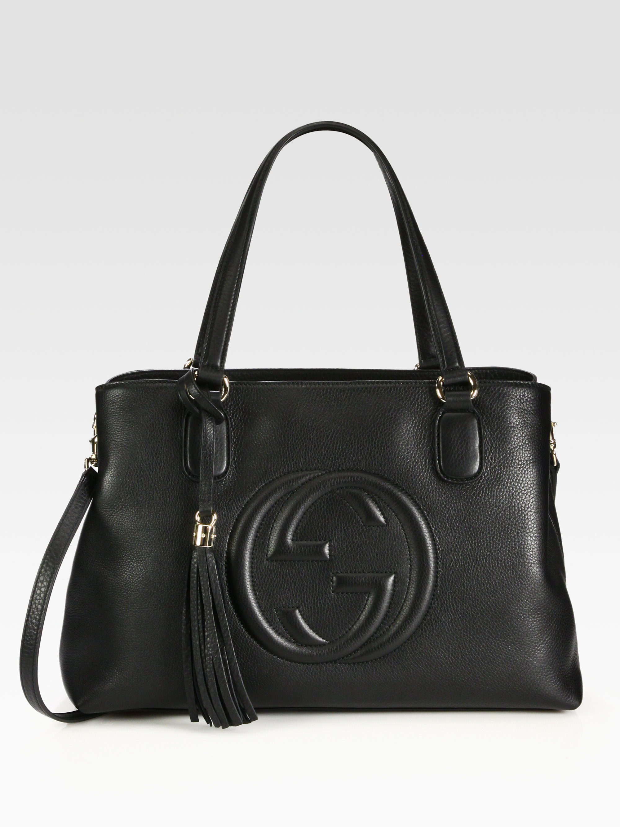 Lyst - Gucci Soho Leather Working Tote in Black