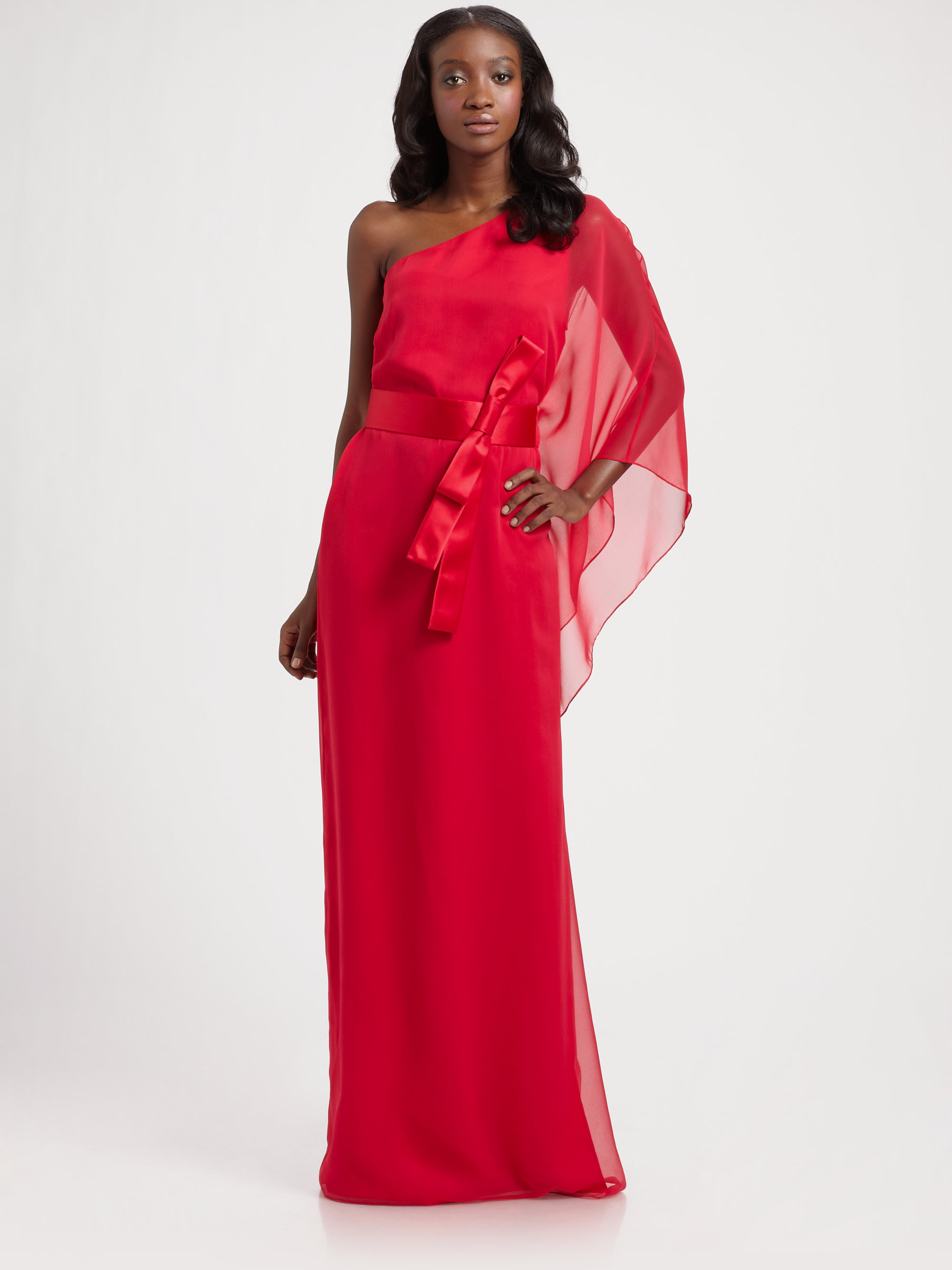 Jay godfrey Silk One Shoulder Kimono Dress in Pink | Lyst