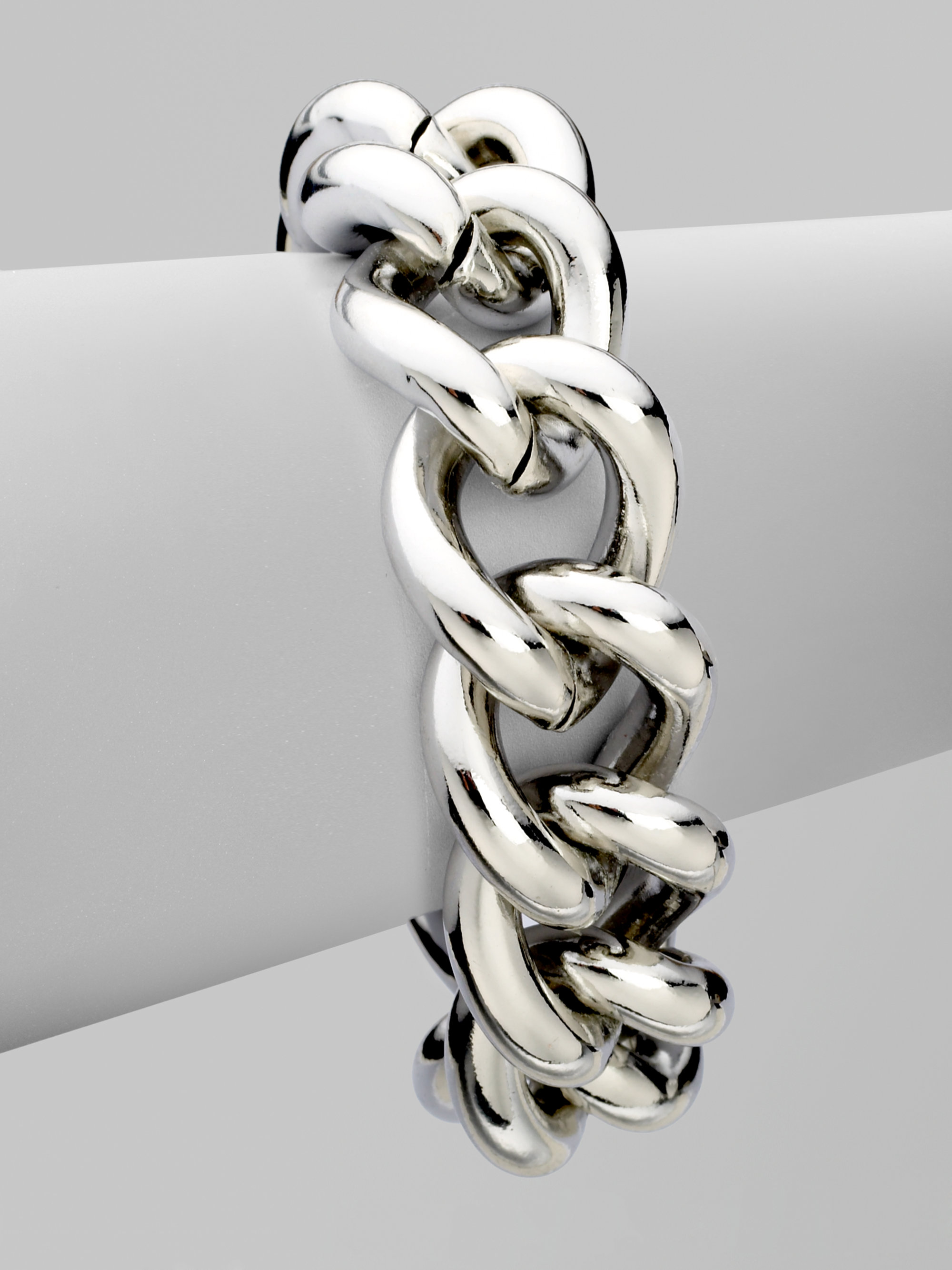 Lyst Michael Kors Chunky Turnlock Chain Link Bracelet In Metallic Gallery