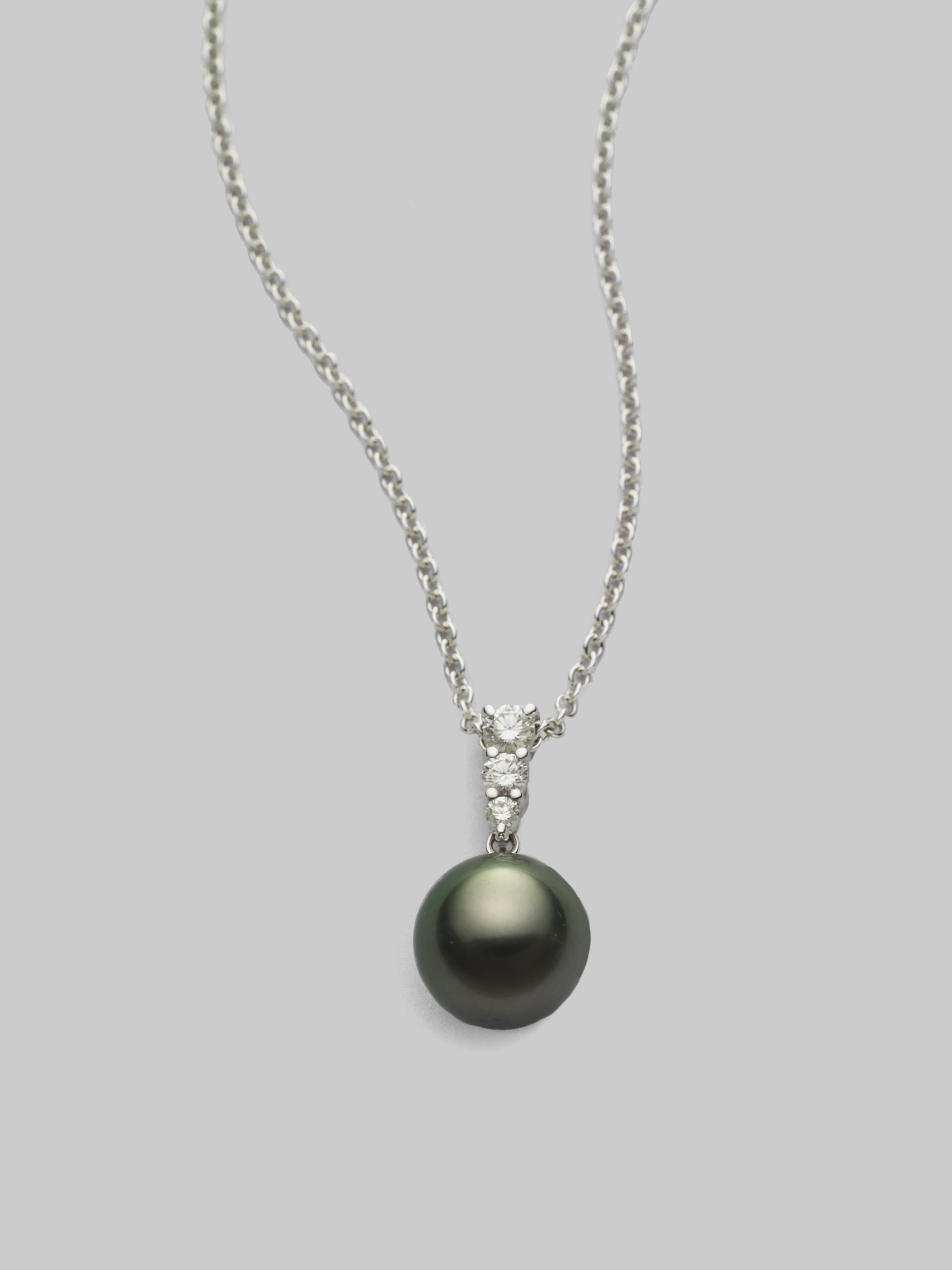 Mikimoto Morning Dew 10mm Cultured Pearl Diamond 18k White Gold Pendant ...