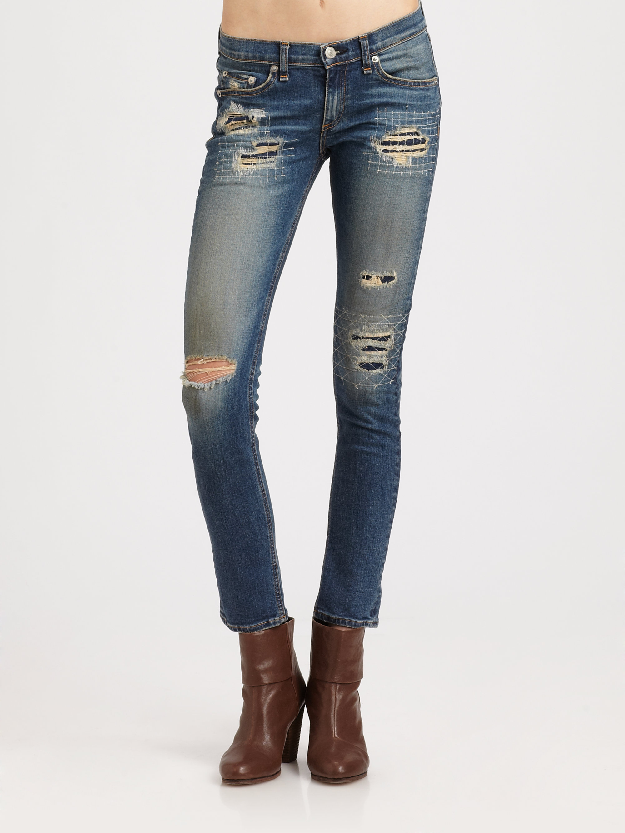 Rag & Bone The Skinny Repair Jeans in Blue (grayson) | Lyst