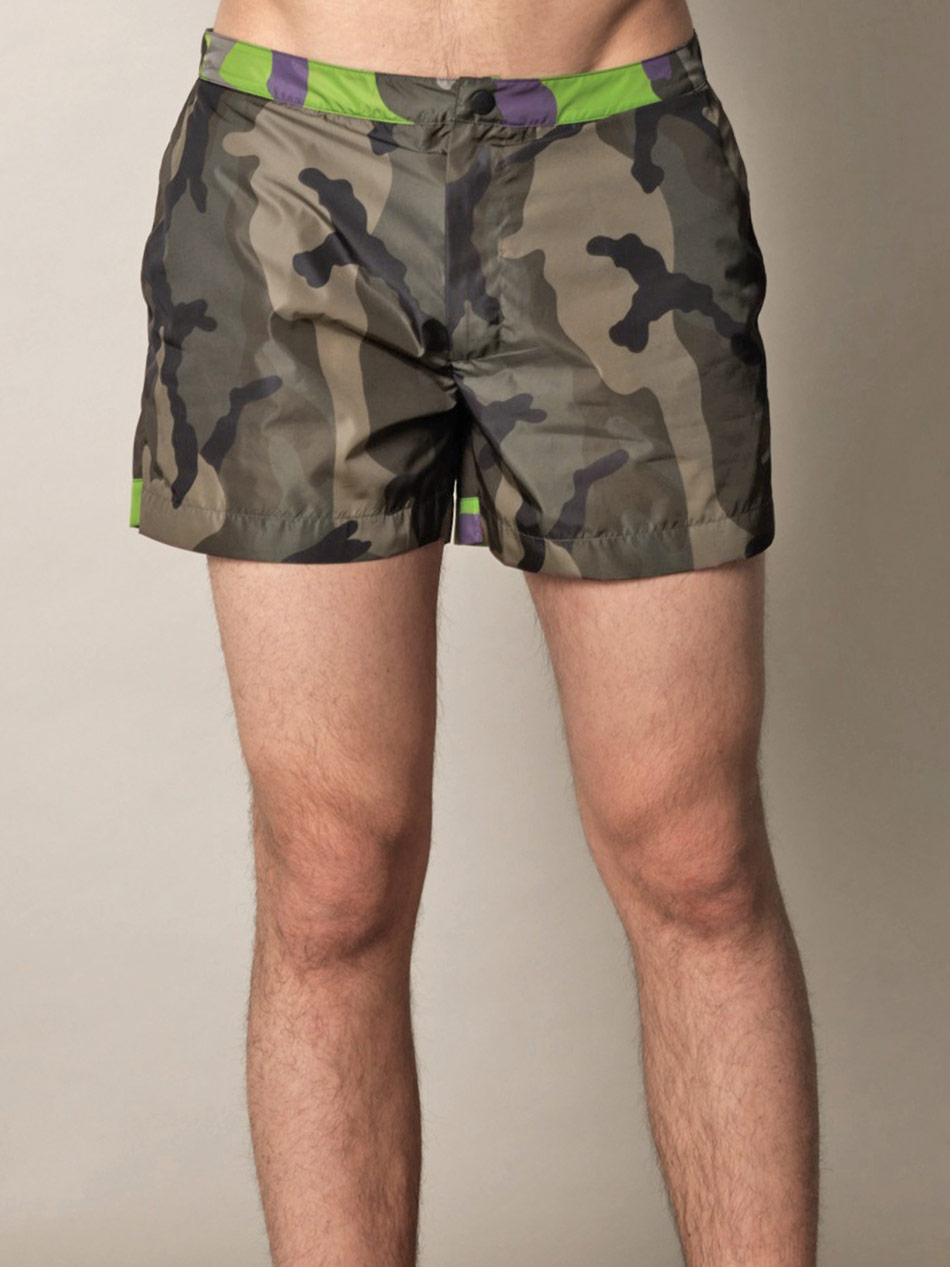 Lyst Valentino Camo Waistband Short Swim Shorts in Green for Men