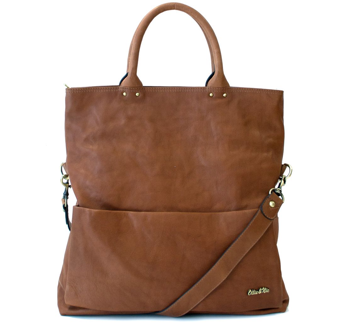 Ollie & nic Bessie Foldover Tote Across Body Bag in Brown Lyst