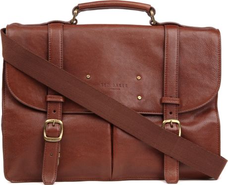Ted Baker Grained Leather Briefcase in Brown for Men (tan) | Lyst