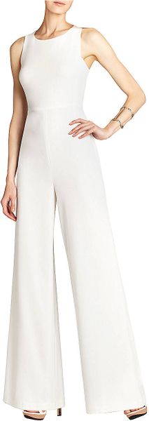 Bcbgmaxazria Helena Sleeveless Jumpsuit in White (off white) | Lyst